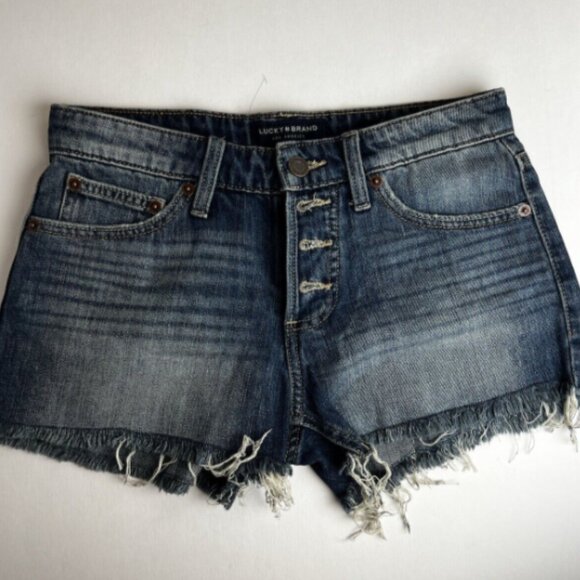 Brand New Women's Lucky Brand The Cuff Off Denim Button-fly Jean Shorts - Picture 12 of 13